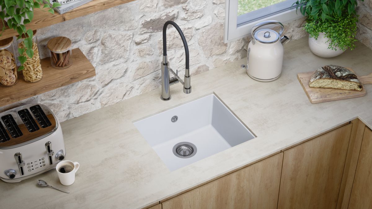 evier sous plan evo blanc